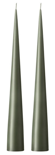 Ester & Erik kjeglelys 37 cm 2-stk. matt Green soil 70