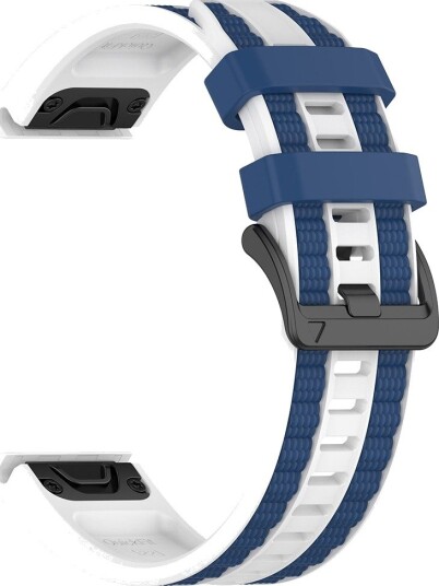 Silikonarmbånd til Garmin Fenix 8/7X Pro (26 mm) – Hvit/Blå / Armbånd / Armbånd til smartklokker