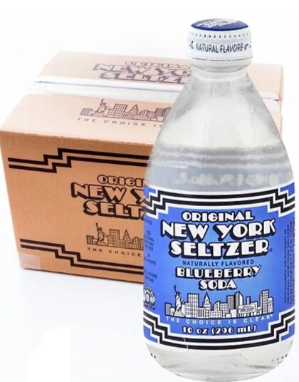 12 stk Original New York Seltzer Blueberry Soda Brus med Blåbærsmak Hel Eske 3,55 liter USA 12 stk Original New York Seltzer Blueberry Soda Brus med Blåbærsmak Hel Eske 3,55 liter USA