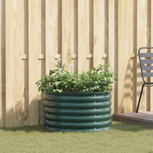 vidaXL Høybed grønn 80 x 80 x 44 cm Stål vidaXL Høybed grønn 80 x 80 x 44 cm Stål