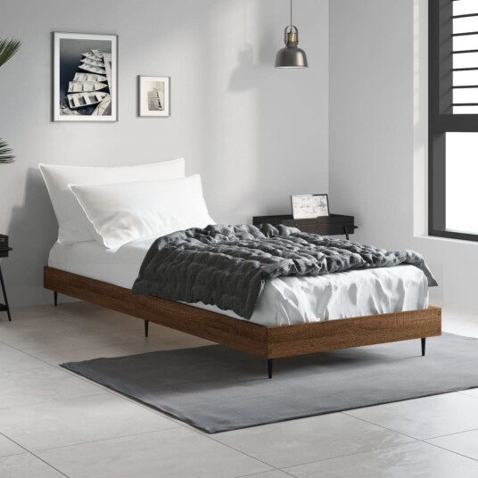 vidaXL Sengeramme brun eik 75x190 cm konstruert tre
