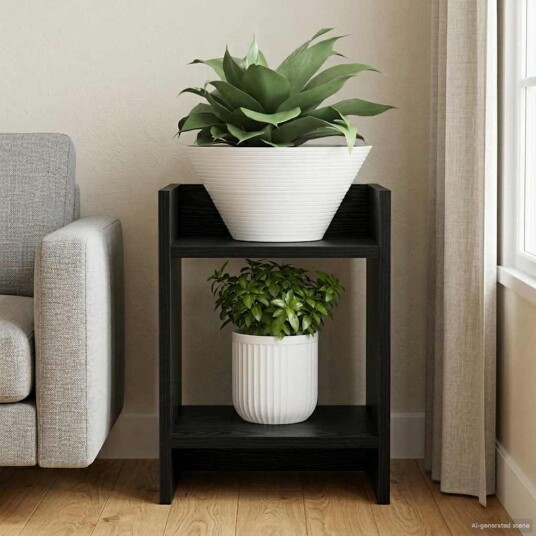 vidaXL Planteholder Svart eik 30 x 30 x 40 cm Konstruert tre