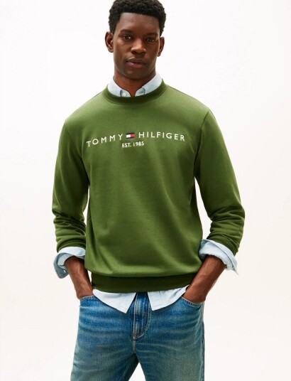 Tommy Hilfiger Tommy Logo Sweatshirt   Khaki green   S