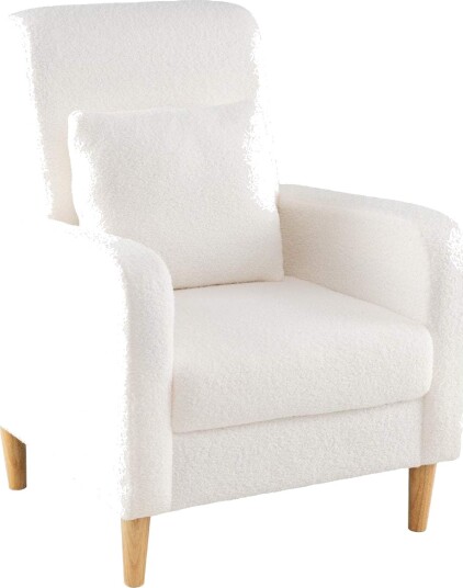 Teddy lenestol med pute – beige 150 kg kapasitet