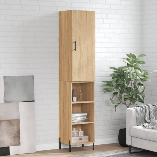 vidaXL Highboard sonoma eik 34,5x34x180 cm konstruert tre 8720845484101