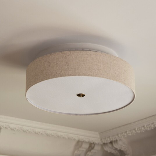 Taklampe Globen Lighting Noah dimmbar Beige Stue Stoff / Tekstil Skandinavisk 17 Beige