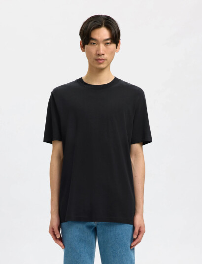 Selected Slhcolman Ss O-Neck Tee Noos - Black - M Selected Slhcolman Ss O-Neck Tee Noos - Black - M