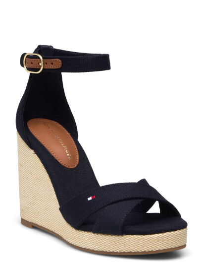 Tommy Hilfiger Flag High Wedge Espad Crisscross - Black - 40