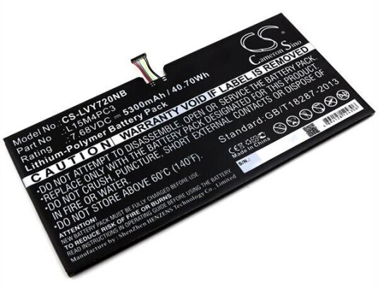 Lenovo Ideapad Miix 720-12IKB batteri (5300 mAh 7.68 V, Sort)