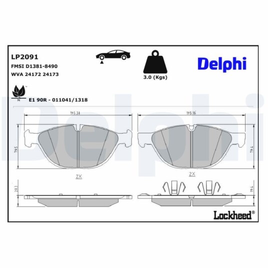 Bremseklosser DELPHI LP2091