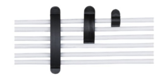 Deltaco CM519 10-pk selvklebende kabelklemmer i svart for kabler
