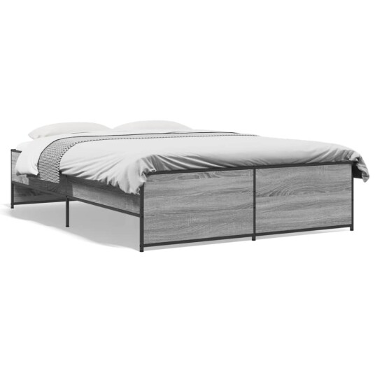  Sengeramme grå sonoma 135x190 cm konstruert tre og metall 8721102610950