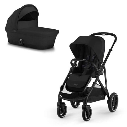 Cybex Gazelle S Søsken-/tvillingvogn inkl. Gazelle S Cot – Moon Black/Black