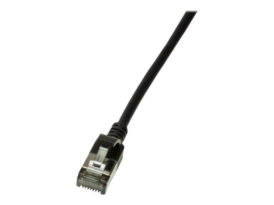 Logilink Slimline Koblingskabel Rj 45 Hann Til Rj 45 Hann 50 Cm 3.8 Mm Sstp Pimf Cat 6A Med Støvel Halogenfri Formstøpt Uten Hindringer Svart Ral 9010 CQ9023S