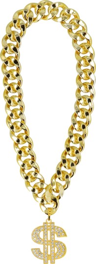 Boland Party Partners Fet Gullkjede med Dollartegn One size 64299