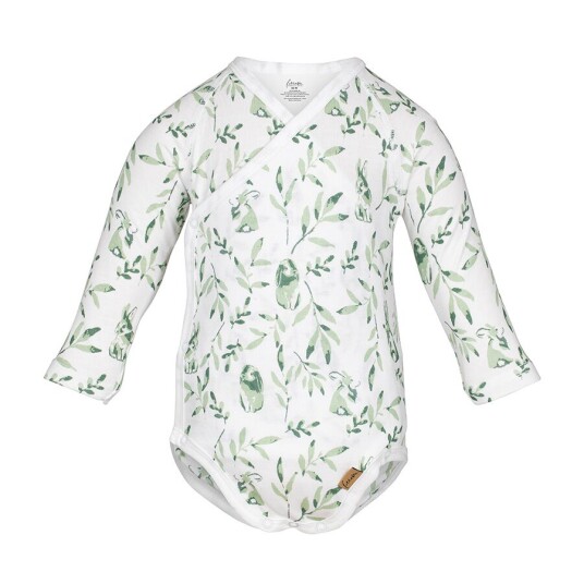Omslagsbody til baby - Joakim body - Kaniner - Grønn Omslagsbody til baby - Joakim body - Kaniner - Grønn