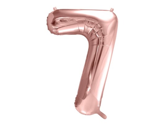 "7" Folieballong i rosegull (86 cm)