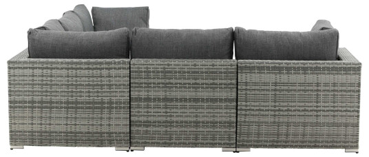 Venture Design Amazon sofagruppe Grå med grå pute 3 hjørne, 2 midt & bord 110x60 cm Grå