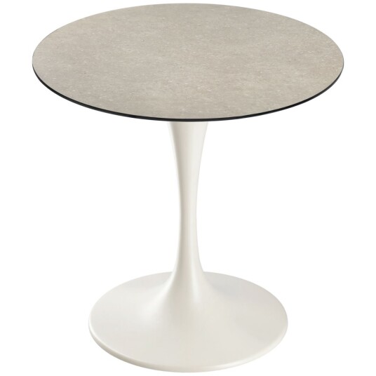 VEGA Bord Tromba; 80x71 cm ØxH; Bordplate Sand Ramme Beige; Rund