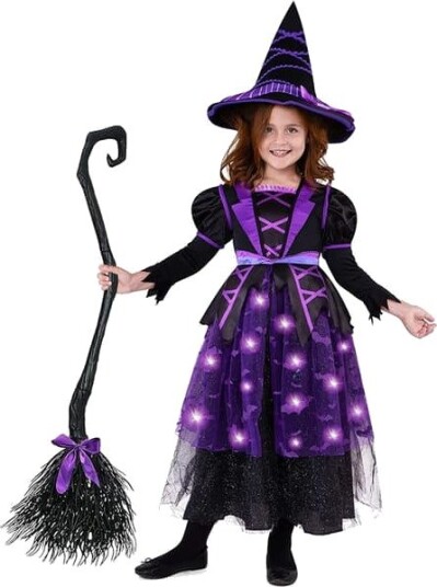 Halloween Lysende Heksekjole til Barn