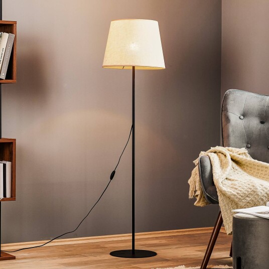 TK Lighting Chicago gulvlampe med linskjerm