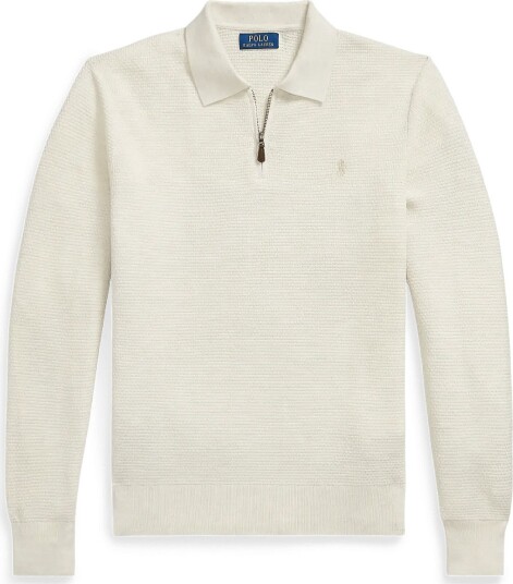 Polo Ralph Lauren Washable Wool Polo Collar Sweater TRIFLE CREAM HEAT XS