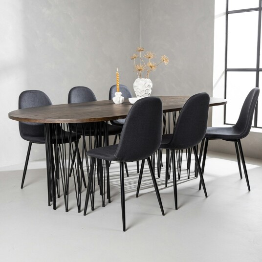 Furniture/Fashion Spisegruppe furniture/fashion Stone med 6 Polar Stoler GR22826
