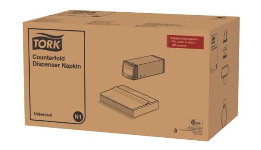 Serviet Tork N1 Novafold 33X30 Cm Nyfiber Hvit,24 Pk X 300 Stk