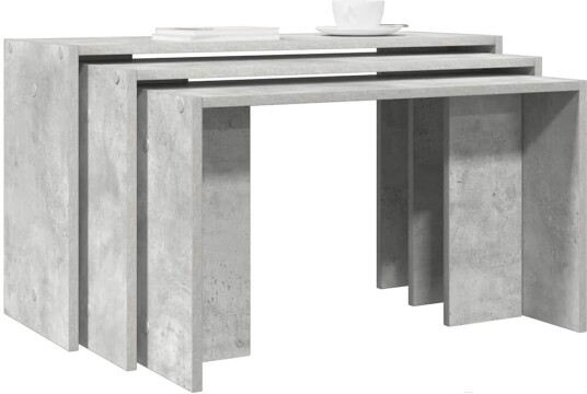 Stablebord 3 stk betonggrå konstruert tre 8721158574152