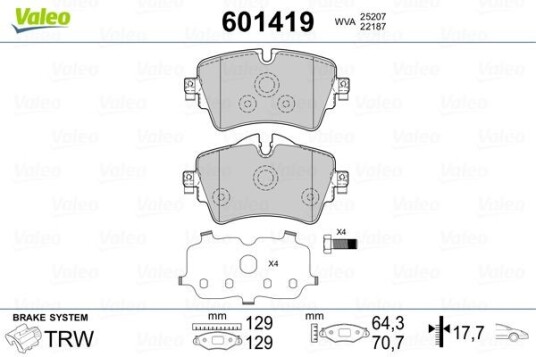 Bremseklosser VALEO 601419