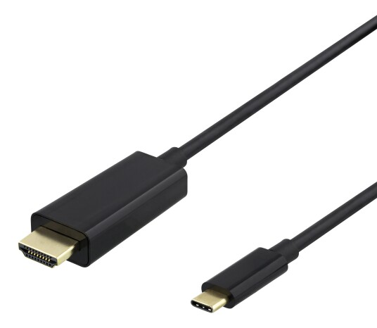 Deltaco USB-C til HDMI-kabel 4K UHD 0,5m svart