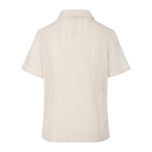 Melissa SS Shirt Cream XL Loose crochet look SS shirt