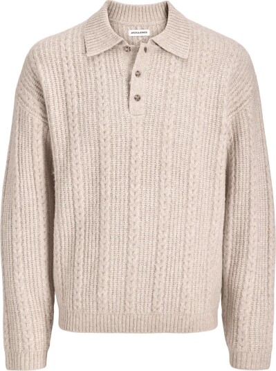Jack & Jones Jjgavin Knit Cable Ls Polo   ATMOSPHERE   XS
