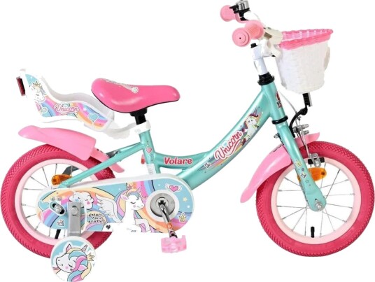 Volare Unicorn Barnesykkel 12" Med Avtakbare Støttehjul Grønn Volare Unicorn Barnesykkel 12" Med Avtakbare Støttehjul Grønn