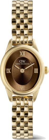 Gold 20mm Watch Ophelia Mini Beans Link Amber | DW Gold 20mm Watch Ophelia Mini Beans Link Amber | DW