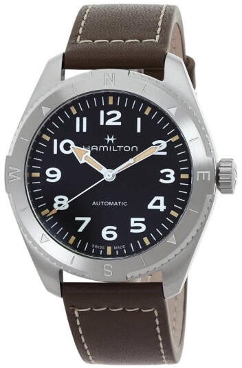 Hamilton Herreklokke H70315830 Khaki Field Expedition Sort/Lær Ø37