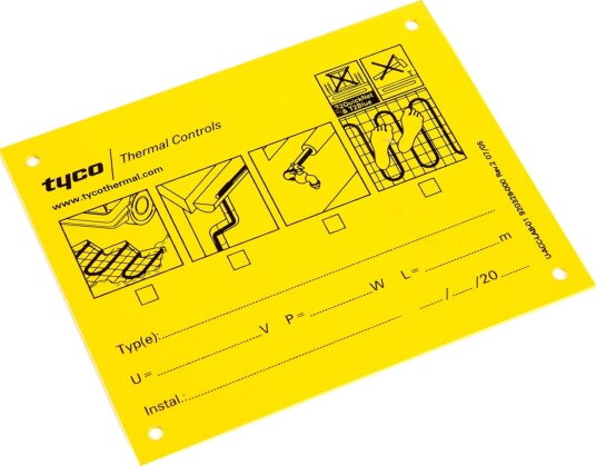 Raychem Varmekabel 920328-000 Tilbehørsskilt For Gul