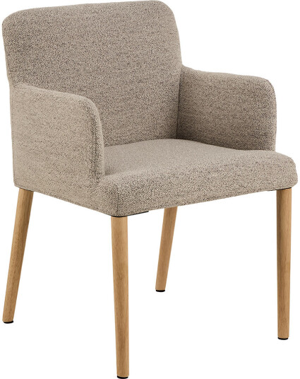 Zoe spisestuestoler med armlene bouclé beige.