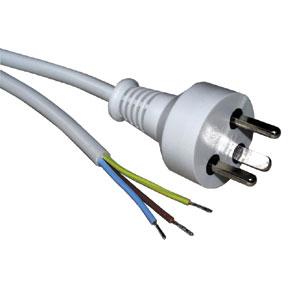 ROLINE Power Cable Open End. K-IT Plug. White 3.0m