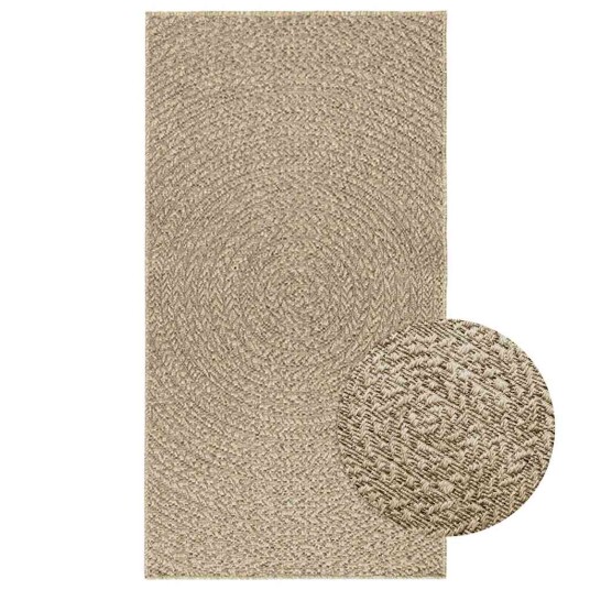 Teppe ZIZUR beige 80x150 cm jute-utseende innendørs og utendørs 8721102837173 Teppe ZIZUR beige 80x150 cm jute-utseende innendørs og utendørs 8721102837173