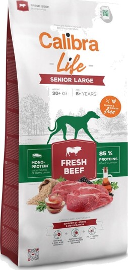 Calibra Life Senior Tørrfôr Hund Large 12 kg med Ferskt Storfekjøtt