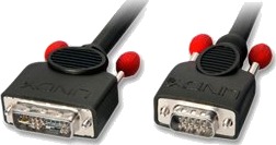 Lindy 1M Dvi-A/Vga Cable 1 M Dvi-A Vga D-Sub Sort Hankjønn/Hankjønn