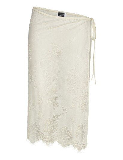 Gina Tricot Lace Apron Skirt   Cream   XS/S
