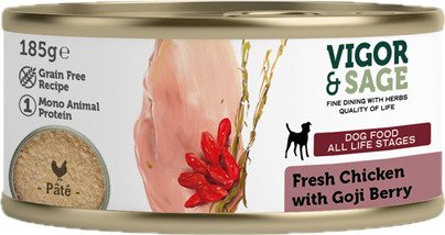 Vigor & Sage Goji Berry & Fresh Chicken Våtfôr til Hund 185 g