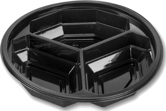 Plastskål Bowl Diamond 3 Rum 510 Ml Ø188x40 Mm Rpet Sort,300 Stk/Krt