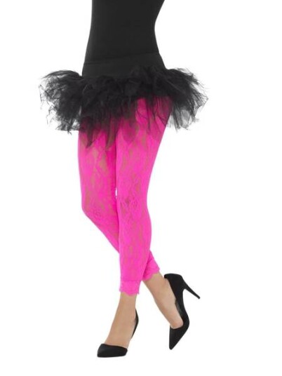 Fotløs Blonde tights - neon rosa