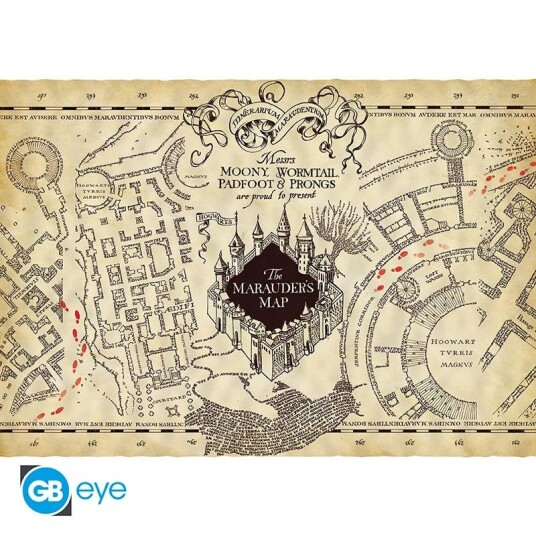 Harry Potter Marauderens Kart Pergamentplakat 66 x 46 cm Harry Potter Marauderens Kart Pergamentplakat 66 x 46 cm