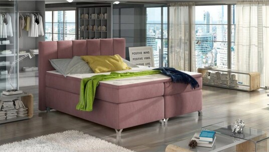 Box Spring Eltap Basilio Mat Velvet 63 Rosa 160x200 cm