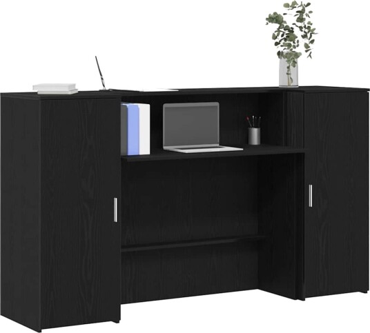 vidaXL Resepsjonsdisk svart eik 180x50x103,5 cm konstruert tre