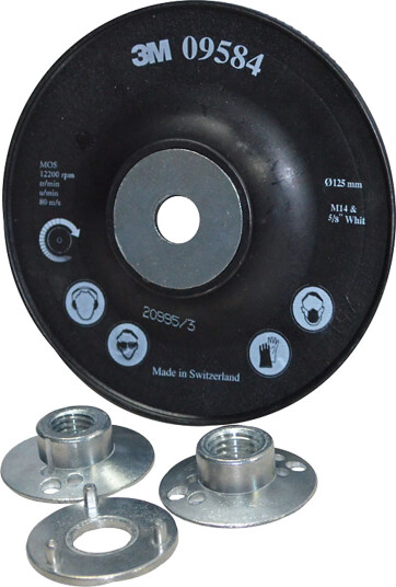 Bakplate ventilert M14 sort 125Ã22mm